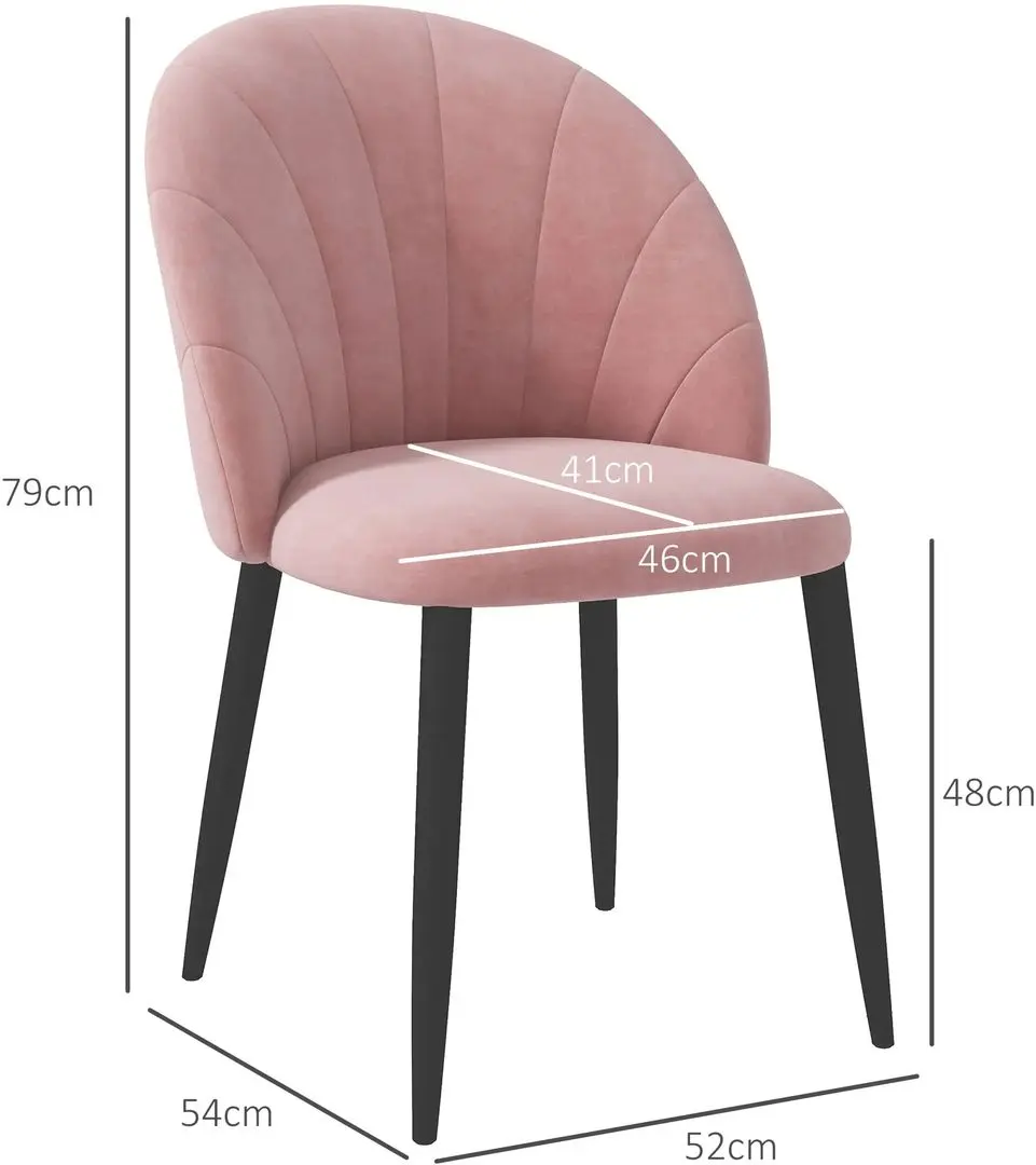 Набор стульев Homcom 835-253V00PK 52x4x79 cm (Pink/Black)