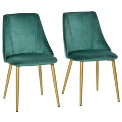 Набор стульев Homcom 835-380 50x56x85 cm (Green/Gold) Thumb