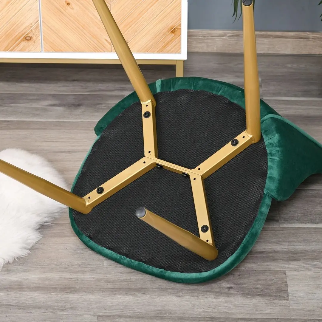 Набор стульев Homcom 835-380 50x56x85 cm (Green/Gold)