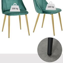 Набор стульев Homcom 835-380 50x56x85 cm (Green/Gold) Thumb