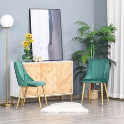 Набор стульев Homcom 835-380 50x56x85 cm (Green/Gold) Thumb