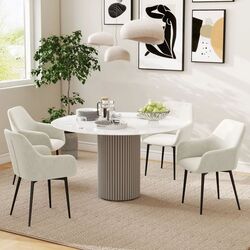 Set scaune Homcom 835-771V00CW 54x57x80 cm (White Cream/Black) Thumb