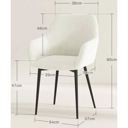 Set scaune Homcom 835-771V00CW 54x57x80 cm (White Cream/Black) Thumb