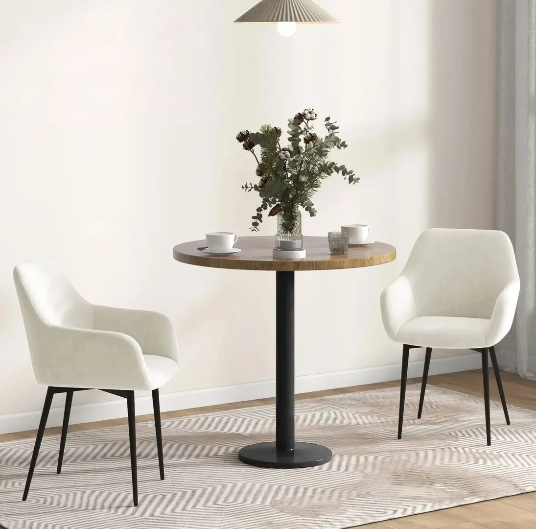 Set scaune Homcom 835-771V00CW 54x57x80 cm (White Cream/Black)