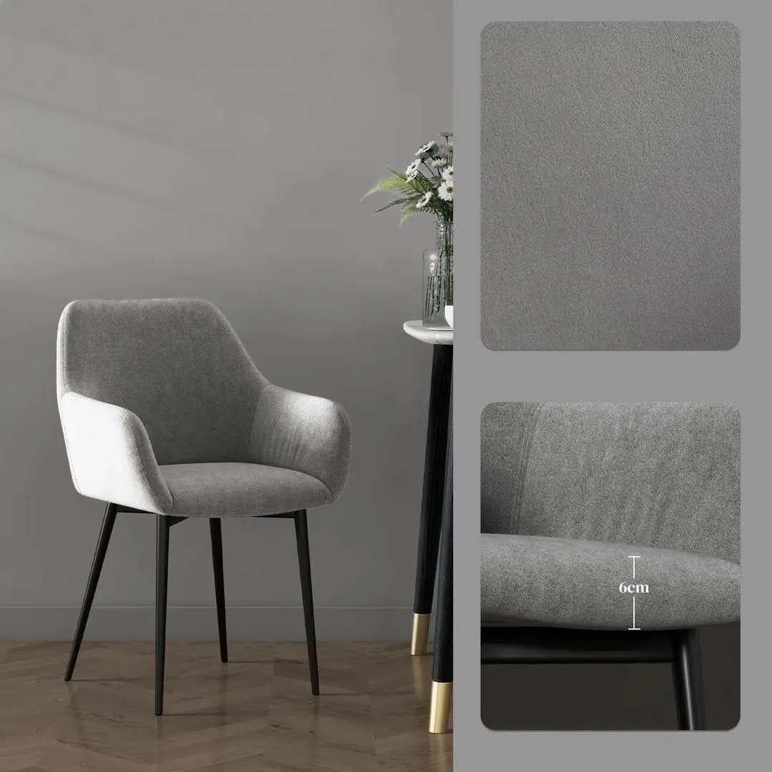 Набор стульев Homcom 835-771V01CG 54x57x80 cm (Dark Grey/Black) - 6