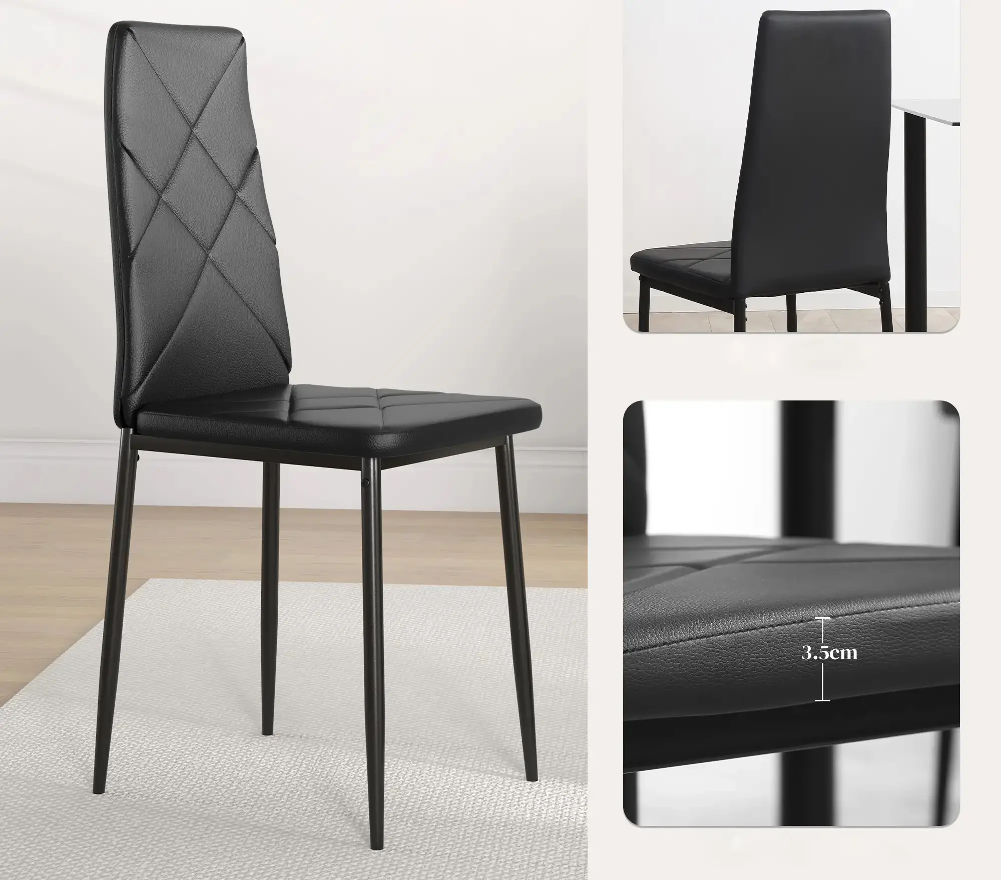 Set scaune Homcom 835-835V01BK 41x50x97cm (Black)