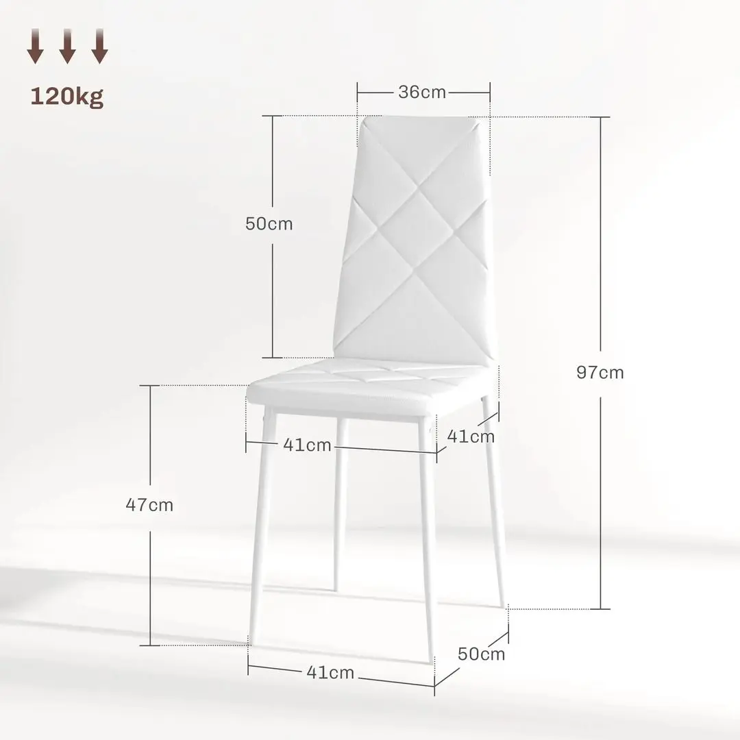 Набор стульев Homcom 835-835V01WT 41x50x97cm (White) - 2