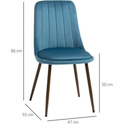 Набор стульев Homcom 835-922V00DB 47x55x86 cm (Blue) Thumb