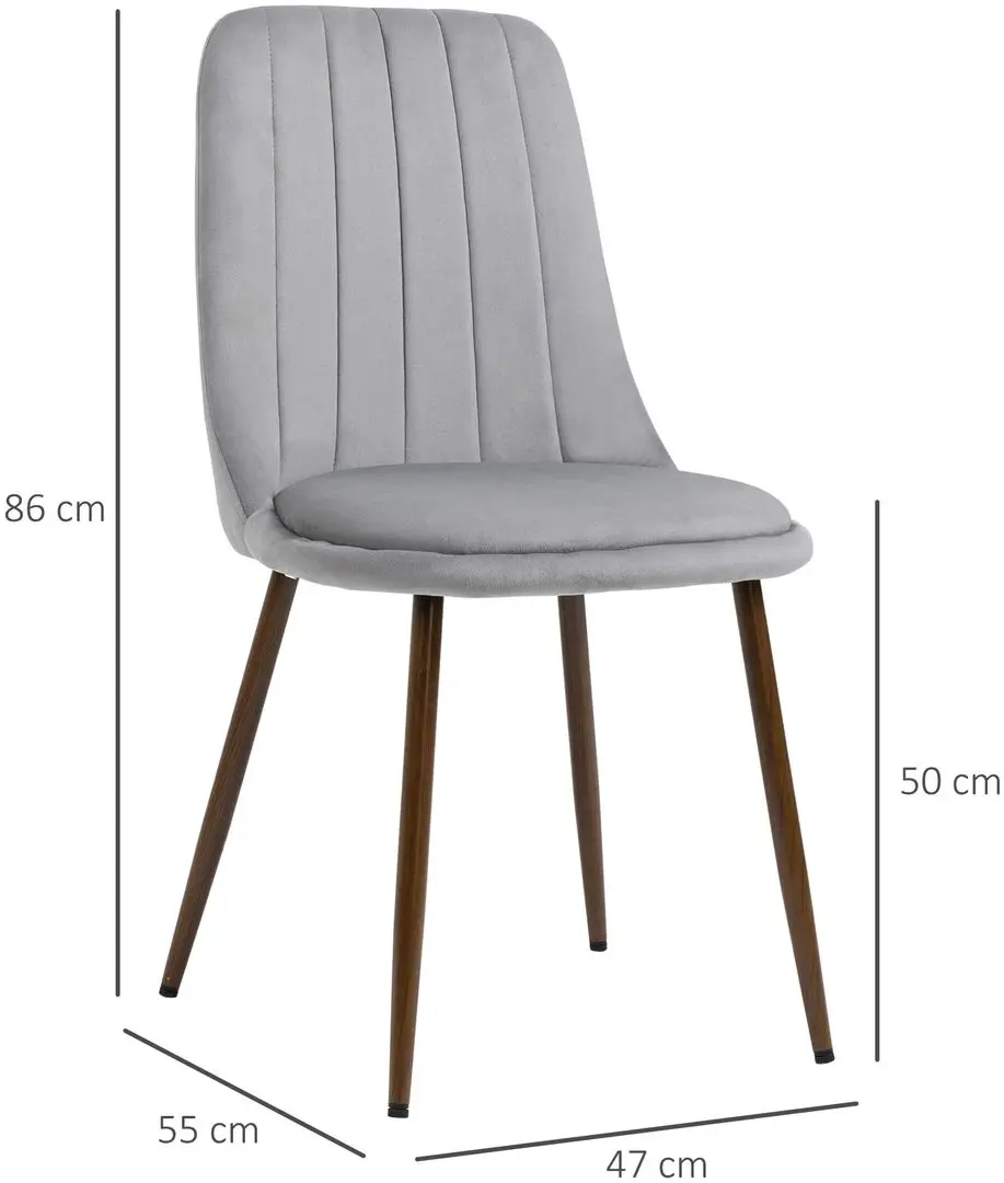 Набор стульев Homcom 835-922V00GY 47x55x86 cm (Grey) - 3