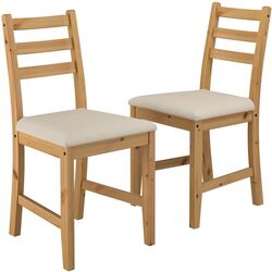 Set scaune Ikea Lerhamn 2 bucati (Aspect Antichizat/Vittaryd Bej)
