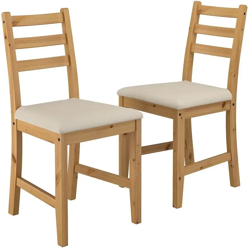 Set scaune Ikea Lerhamn 2 bucati (Aspect Antichizat/Vittaryd Bej)