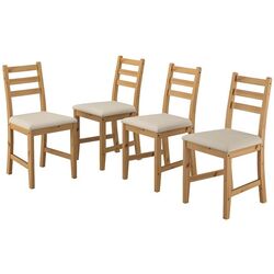 Set scaune Ikea Lerhamn 4 bucati (Aspect Antichizat/Vittaryd Bej)