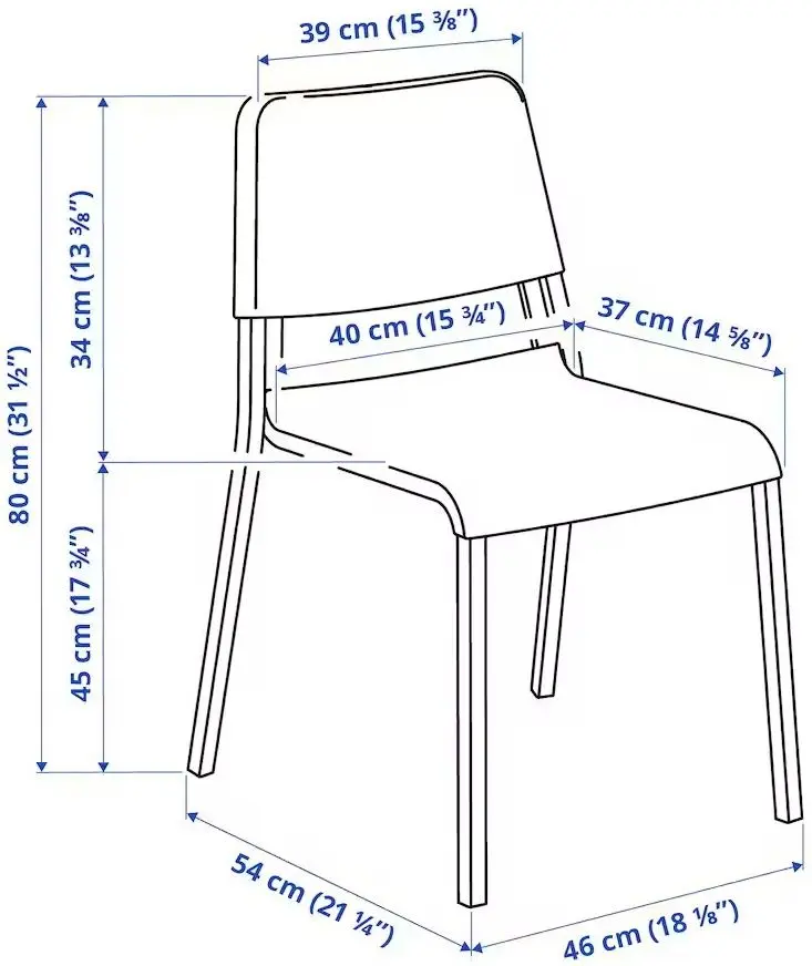 Set scaune Ikea Teodores 4 buc (Alb)