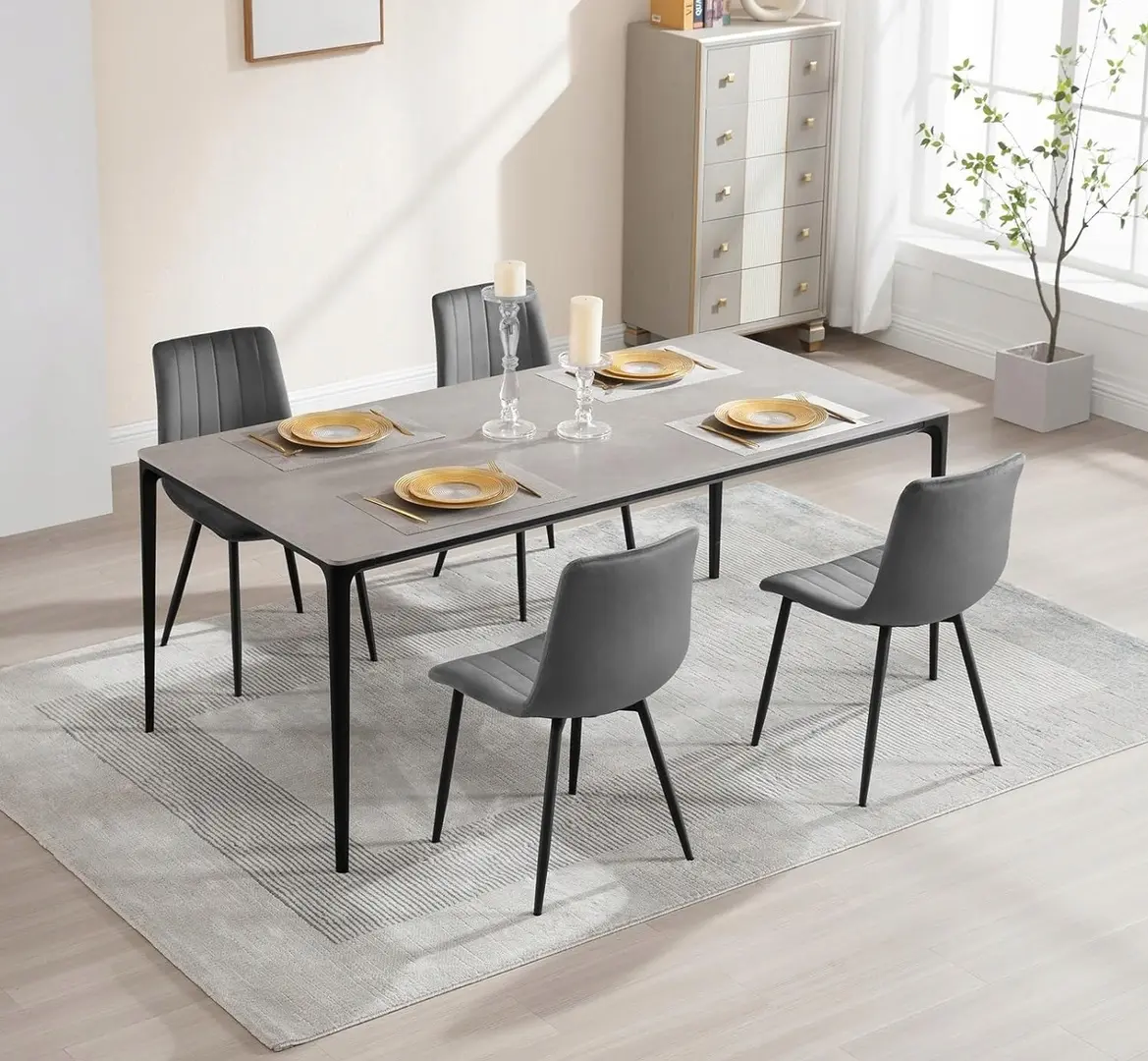 Set scaune Leobert Lava (Dark Gray)