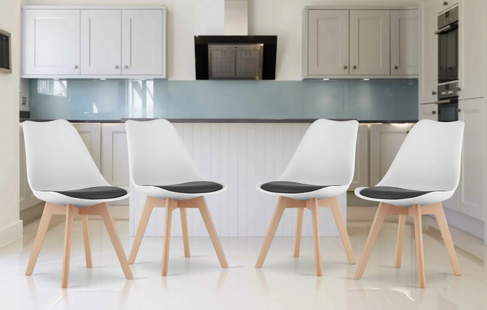 Набор стульев Leobert Mark (White/Black/Oak)