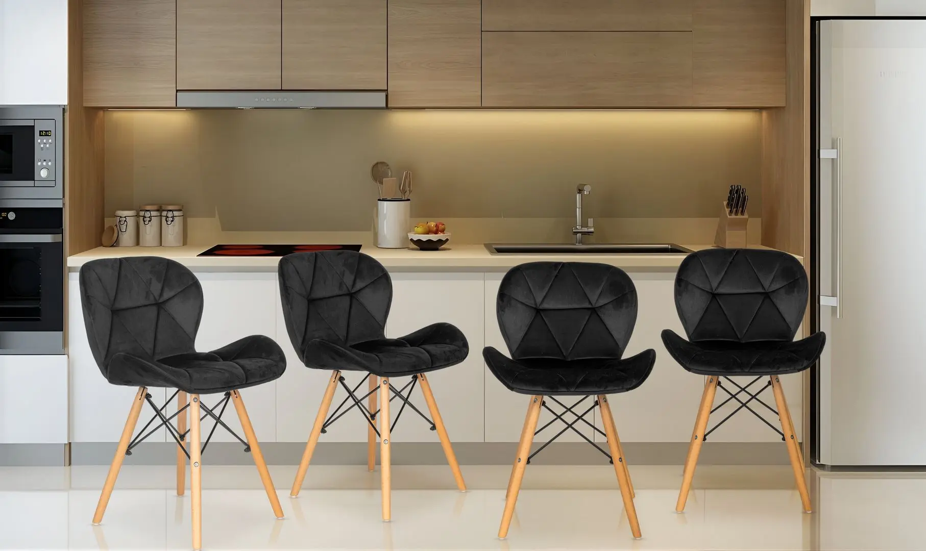 Set scaune Modern Home KJC208 (Black)