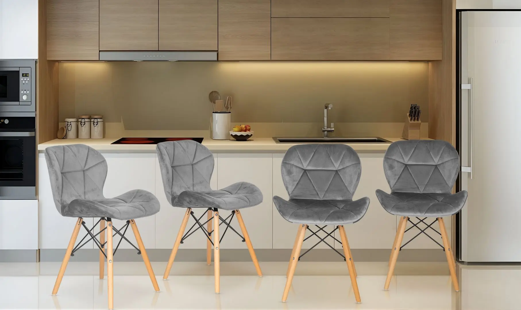 Set scaune Modern Home KJC208 (Grey)