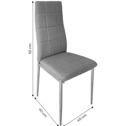 Set scaune Modern Home KW01 (Grey/Chrome) Thumb