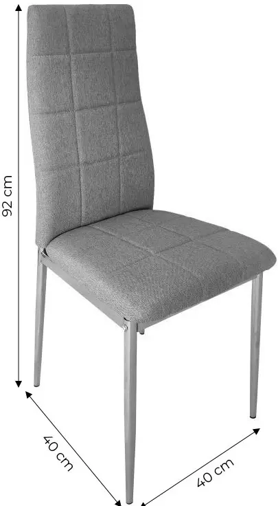 Set scaune Modern Home KW01 (Grey/Chrome)