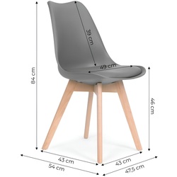 Set scaune Modern Home PC-003 (Dark Grey) Thumb