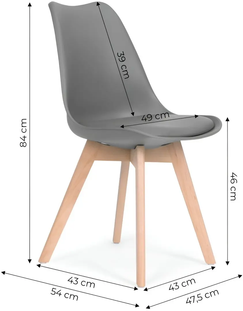 Set scaune Modern Home PC-003 (Dark Grey) - 9
