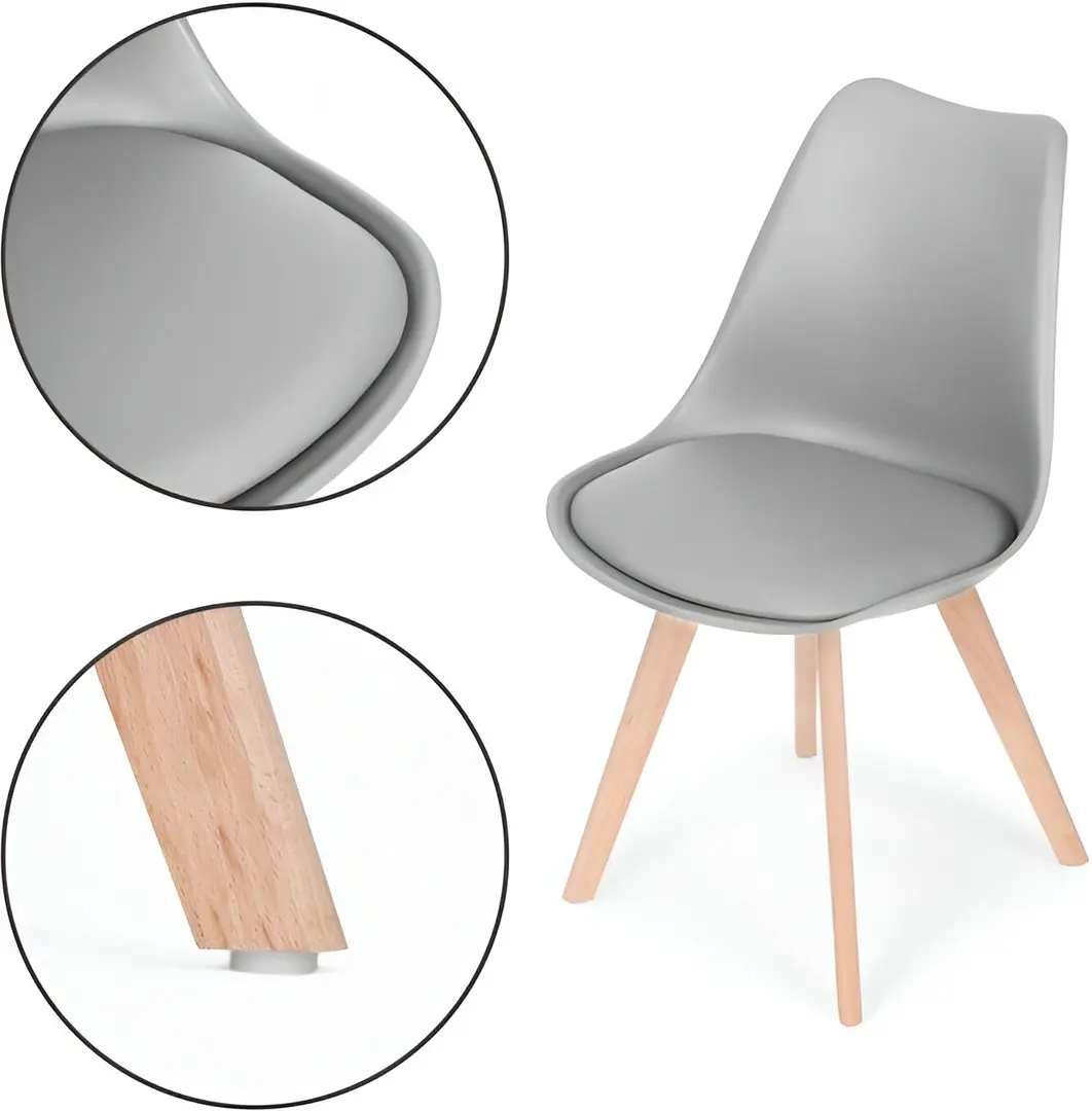 Set scaune Modern Home PC-003 (Light Grey) - 6