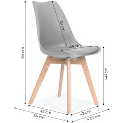 Set scaune Modern Home PC-003 (Light Grey) Thumb