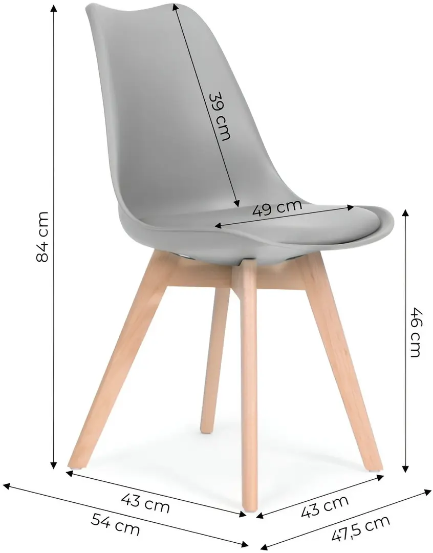 Set scaune Modern Home PC-003 (Light Grey) - 7