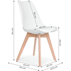 Set scaune Modern Home PC-003 (White) Thumb