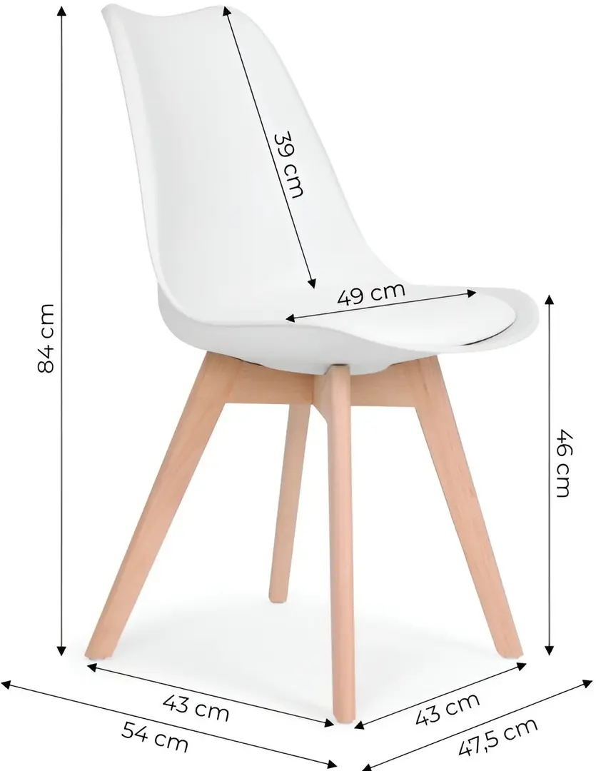 Set scaune Modern Home PC-003 (White)