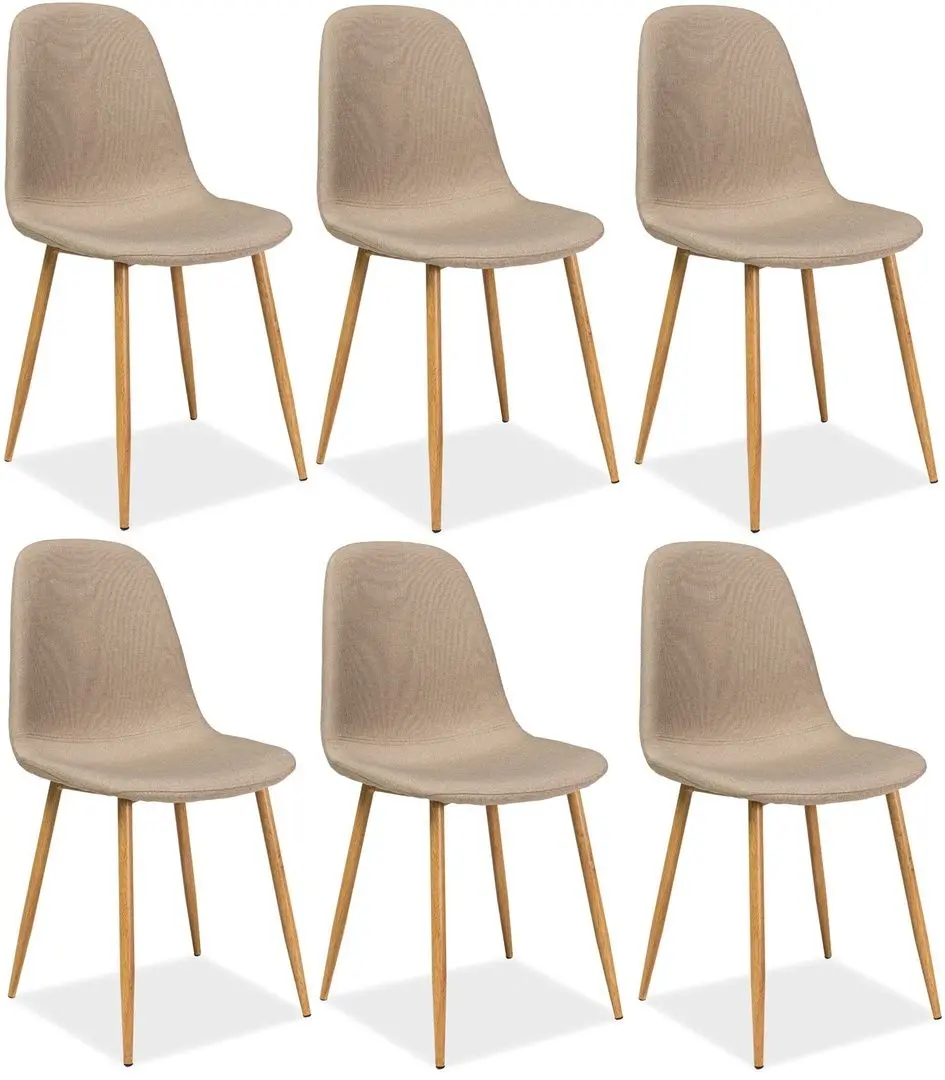 Set scaune Signal Fox 6pcs (Beige/Oak)