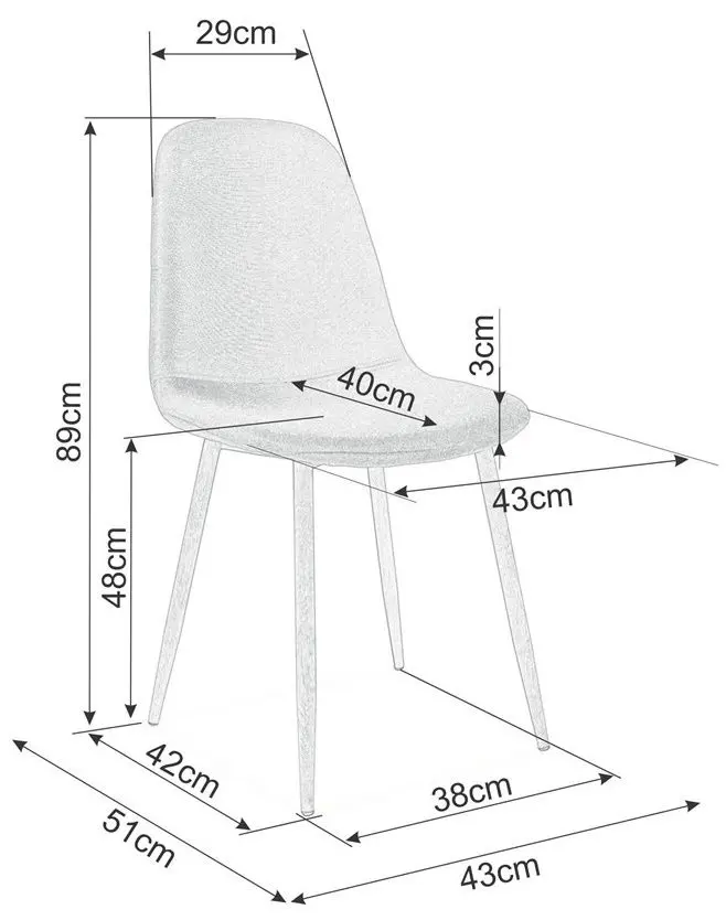 Набор стульев Signal Fox Velvet 6pcs (Antique Rose/Black)