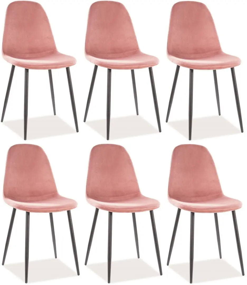 Набор стульев Signal Fox Velvet 6pcs (Antique Rose/Black)
