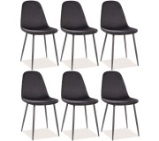 Набор стульев Signal Fox Velvet 6pcs (Black)