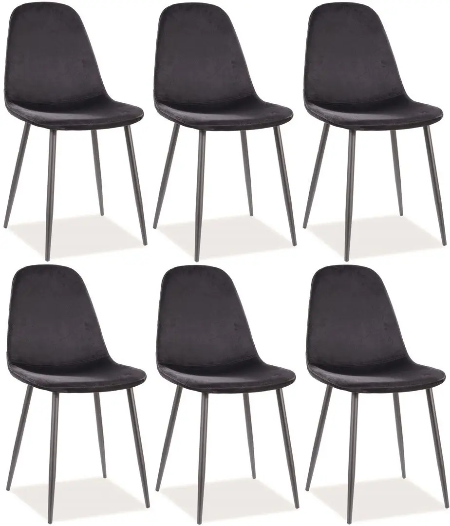 Набор стульев Signal Fox Velvet 6pcs (Black)