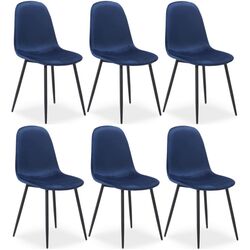 Набор стульев Signal Fox Velvet 6pcs (Navy Blue/Black)