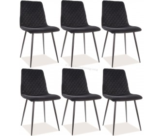 Set scaune Signal Irys Velvet 6pcs (Black)