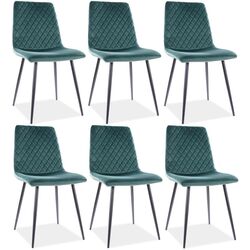 Set scaune Signal Irys Velvet 6pcs (Black/Green)