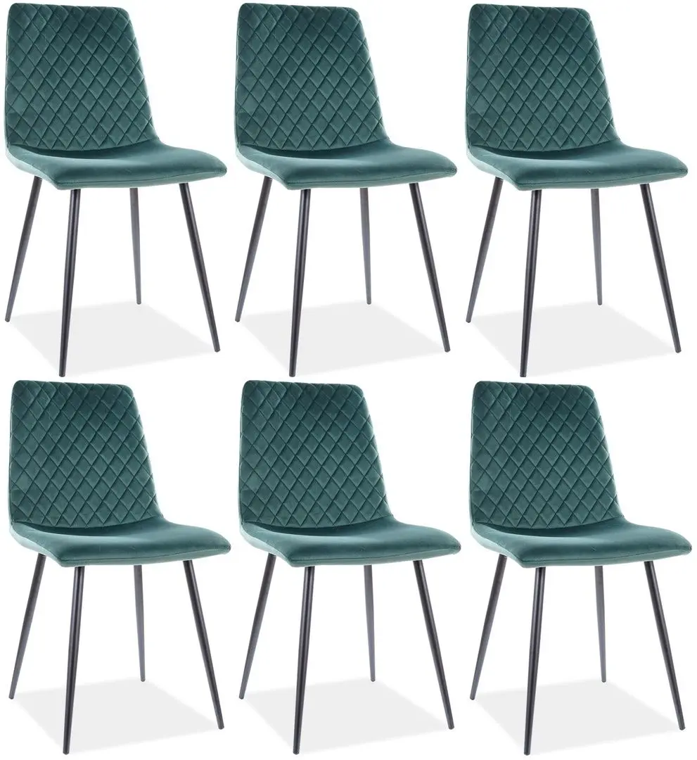 Набор стульев Signal Irys Velvet 6pcs (Black/Green)
