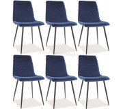 Set scaune Signal Irys Velvet 6pcs (Black/Navy)