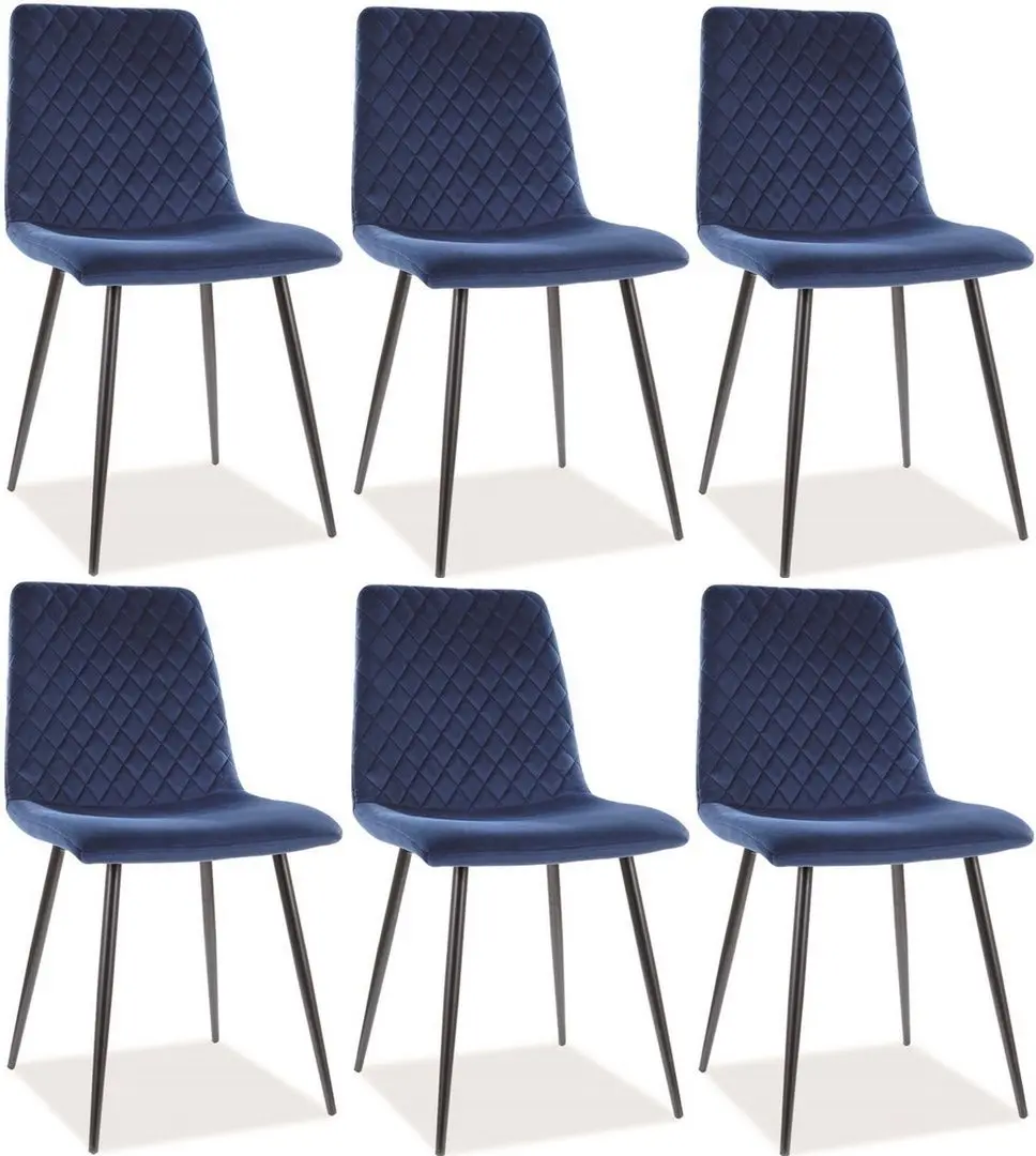 Set scaune Signal Irys Velvet 6pcs (Black/Navy)