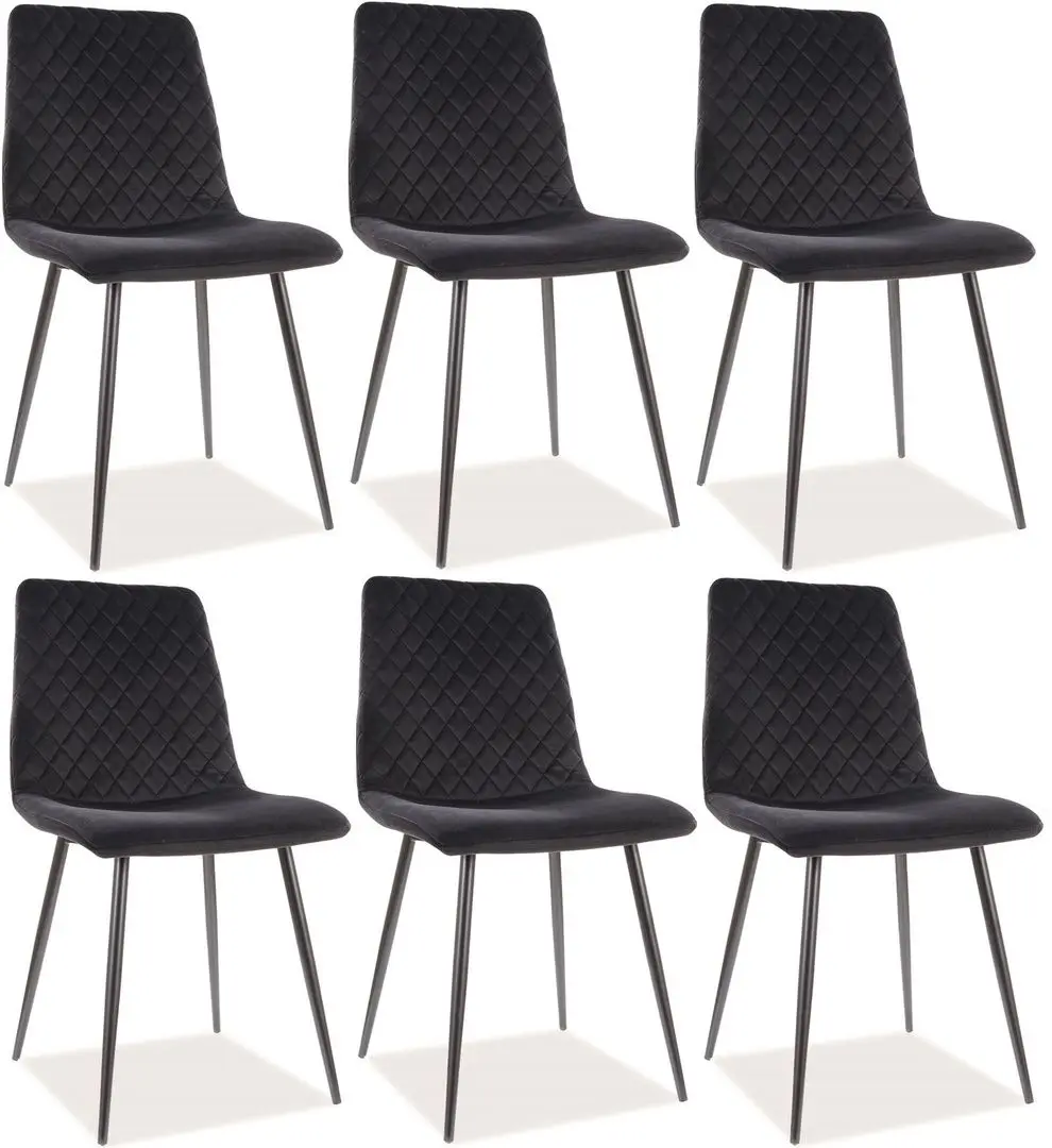 Set scaune Signal Irys Velvet 6pcs (Black)