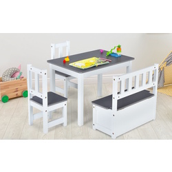 Set masa + 2 scaune + 1 banca Costway HY10266GR (Grey/White) Thumb