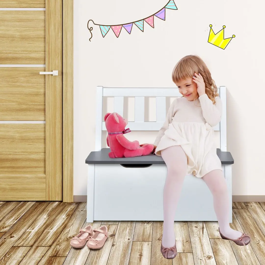 Set masa + 2 scaune + 1 banca Costway HY10266GR (Grey/White)