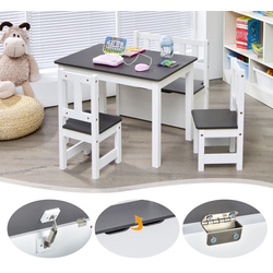 Set masa + 2 scaune + 1 banca Costway HY10266GR (Grey/White) Thumb