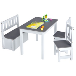 Set masa + 2 scaune + 1 banca Costway HY10266GR (Grey/White) Thumb