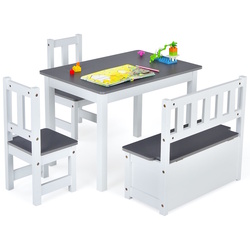 Set masa + 2 scaune + 1 banca Costway HY10266GR (Grey/White) Thumb