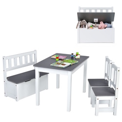 Set masa + 2 scaune + 1 banca Costway HY10266GR (Grey/White) Thumb