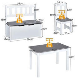 Set masa + 2 scaune + 1 banca Costway HY10266GR (Grey/White) Thumb