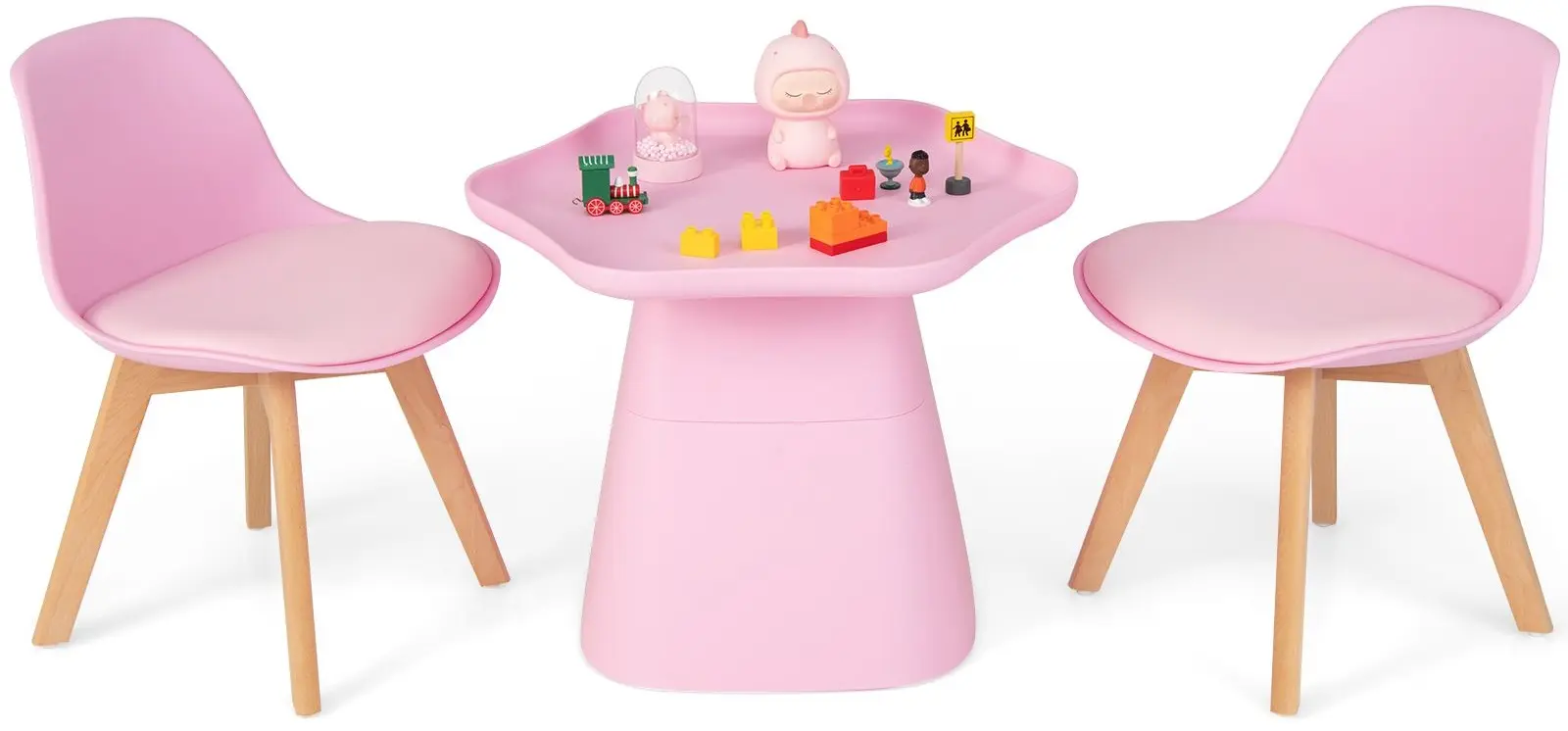 Set masa + 2 scaune Costway HY10041PI (Pink)